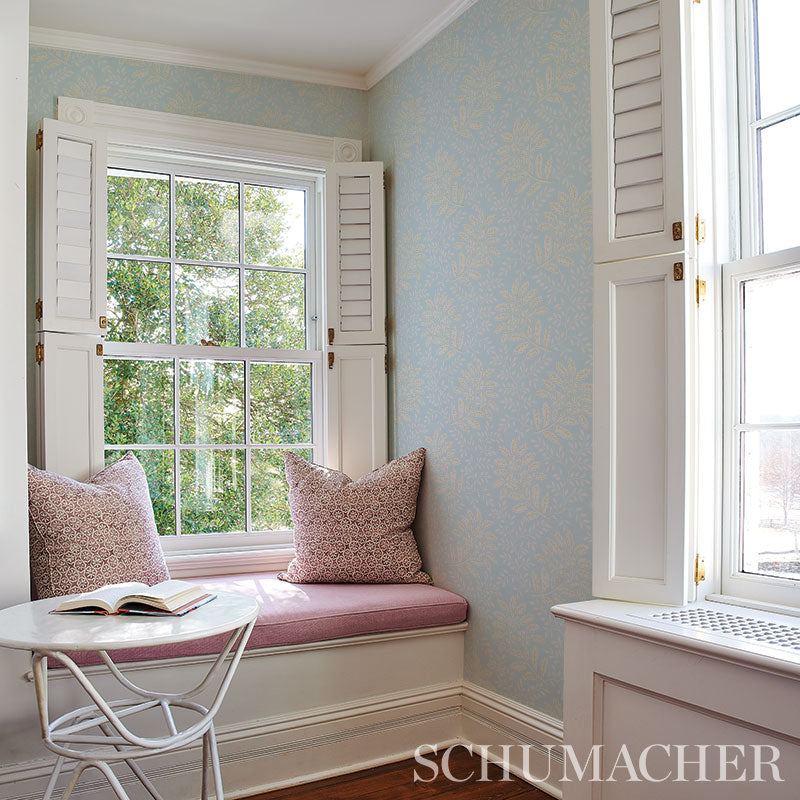 Purchase 5013171 Secret Garden Light Blue Schumacher Wallpaper