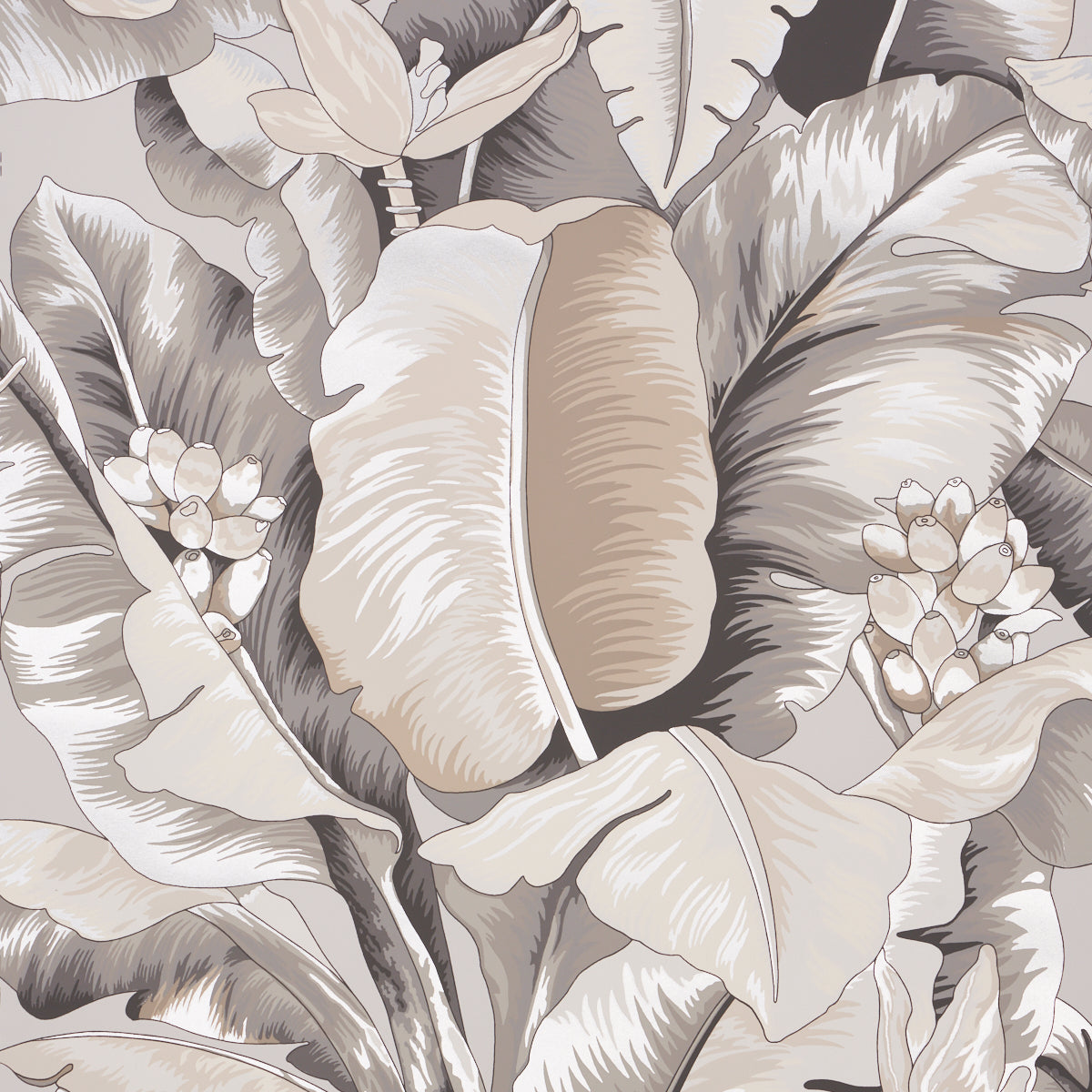 5013860  Botanico Metallic, Platinum - Wallpaper