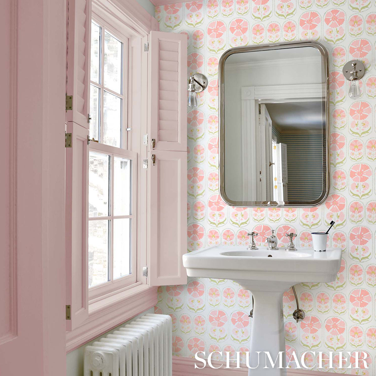5014112 | Anjuna Floral, Blush - Schumacher Wallpaper