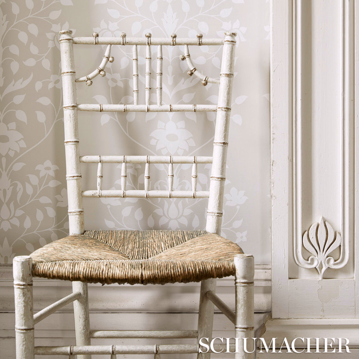 Purchase 5014462 | Jaipur Mughal Flower, Neutral - Schumacher Wallpaper
