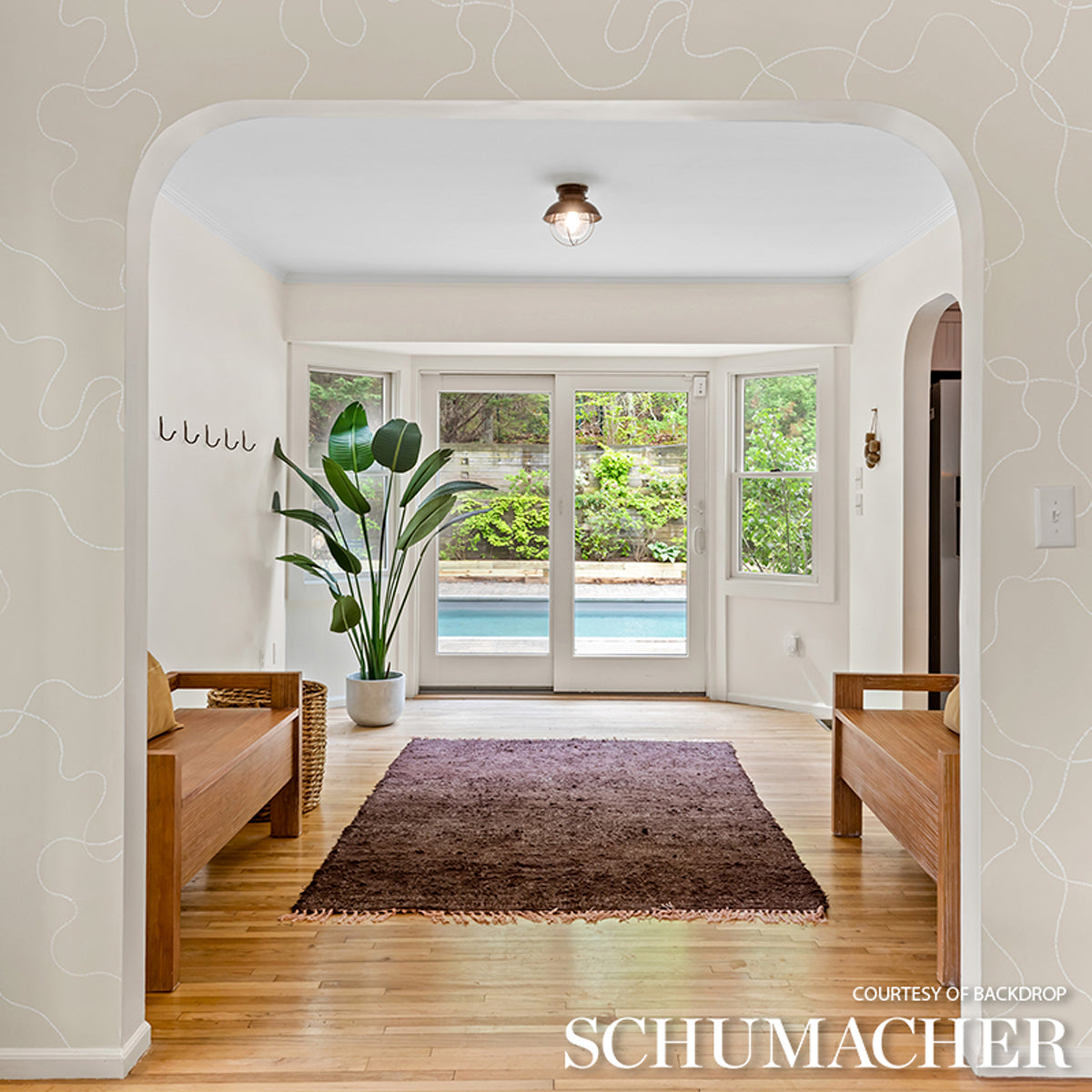 Purchase 5014891 | Turini, Light Beige - Schumacher Wallpaper