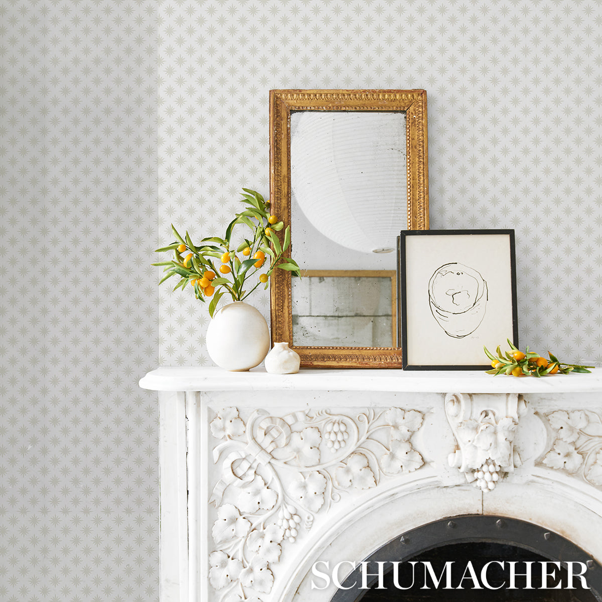 Purchase 5014940 | Star Anise, Mink - Schumacher Wallpaper