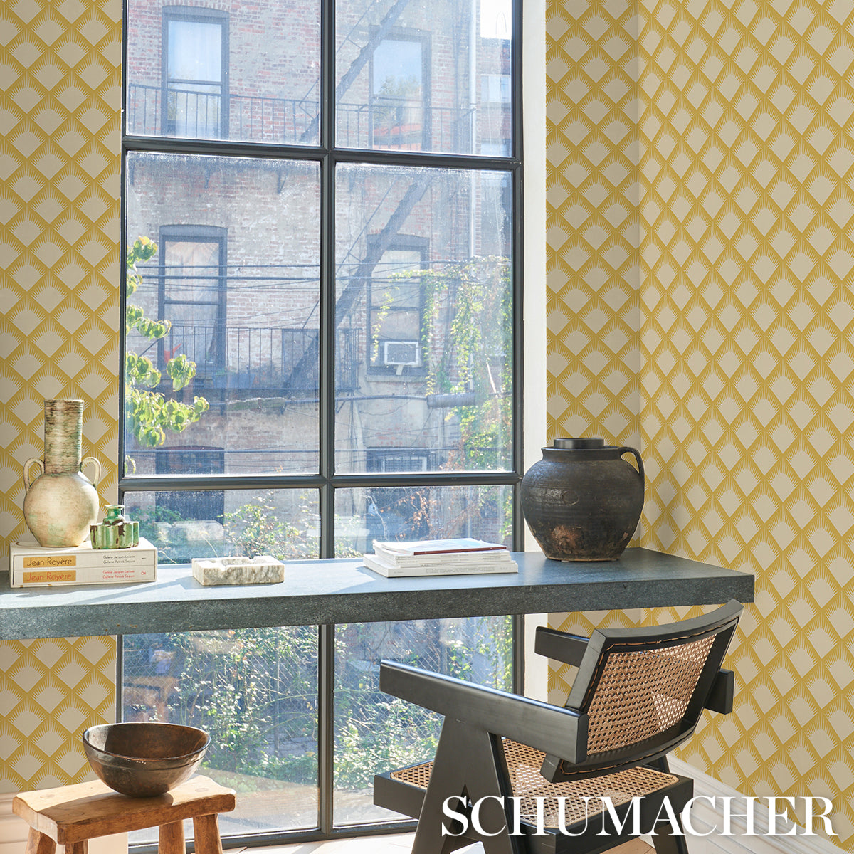 Purchase 5015042 | Maize, Mustard - Schumacher Wallpaper
