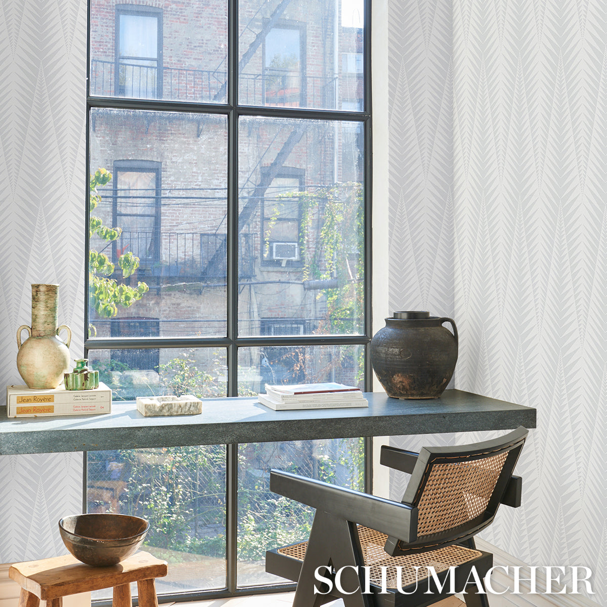 Purchase 5015062 | Zebra, Dove Grey - Schumacher Wallpaper