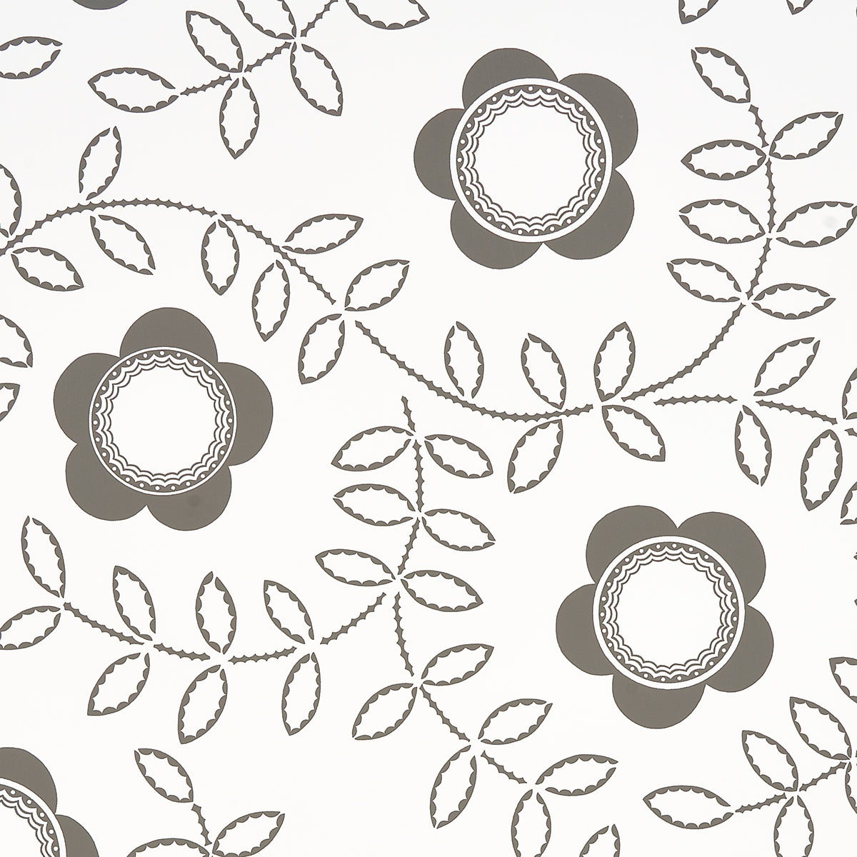 Purchase 5015100 | Tudor Rose, Charcoal White - Schumacher Wallpaper
