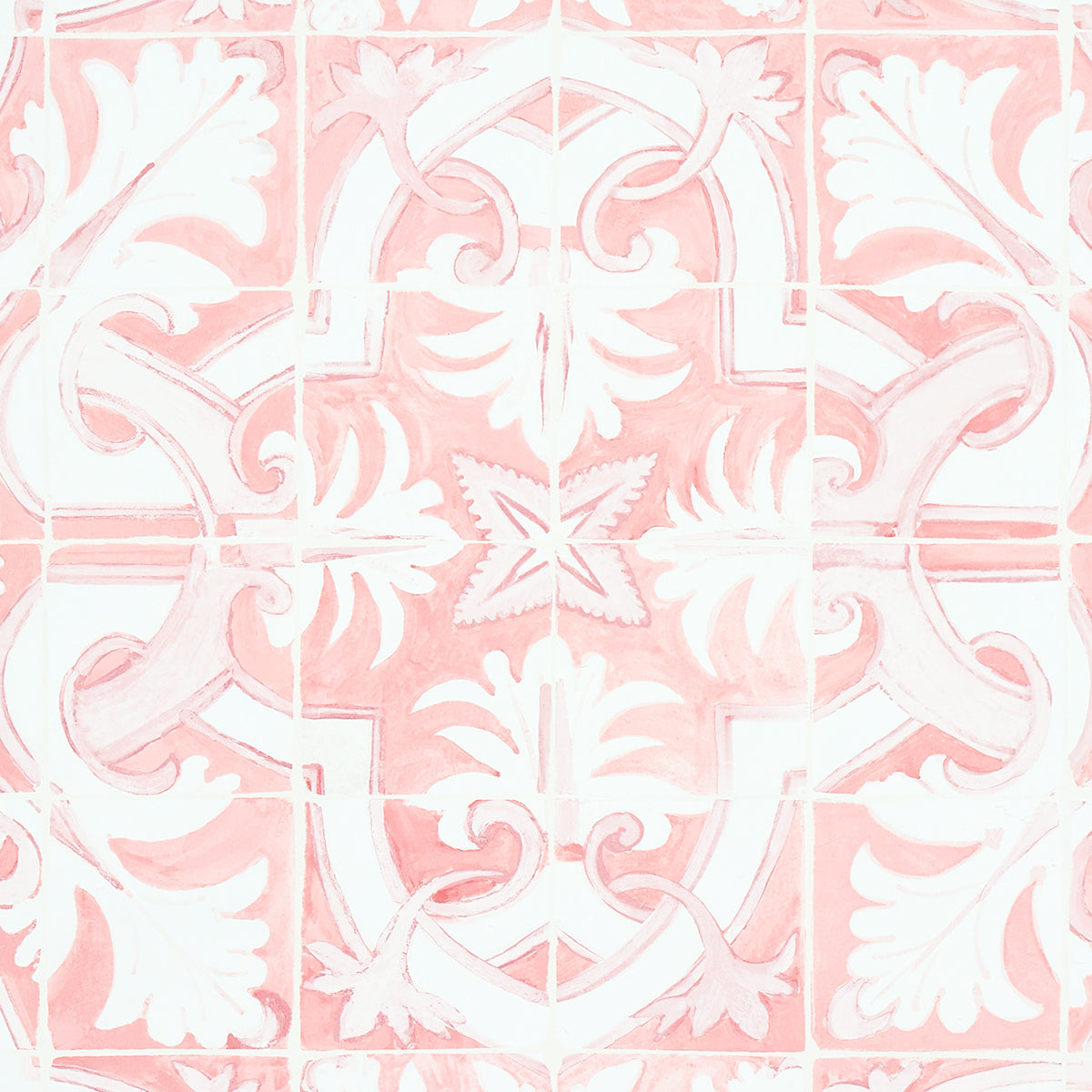 Purchase 5015122 | Azulejos, Pink - Schumacher Wallpaper
