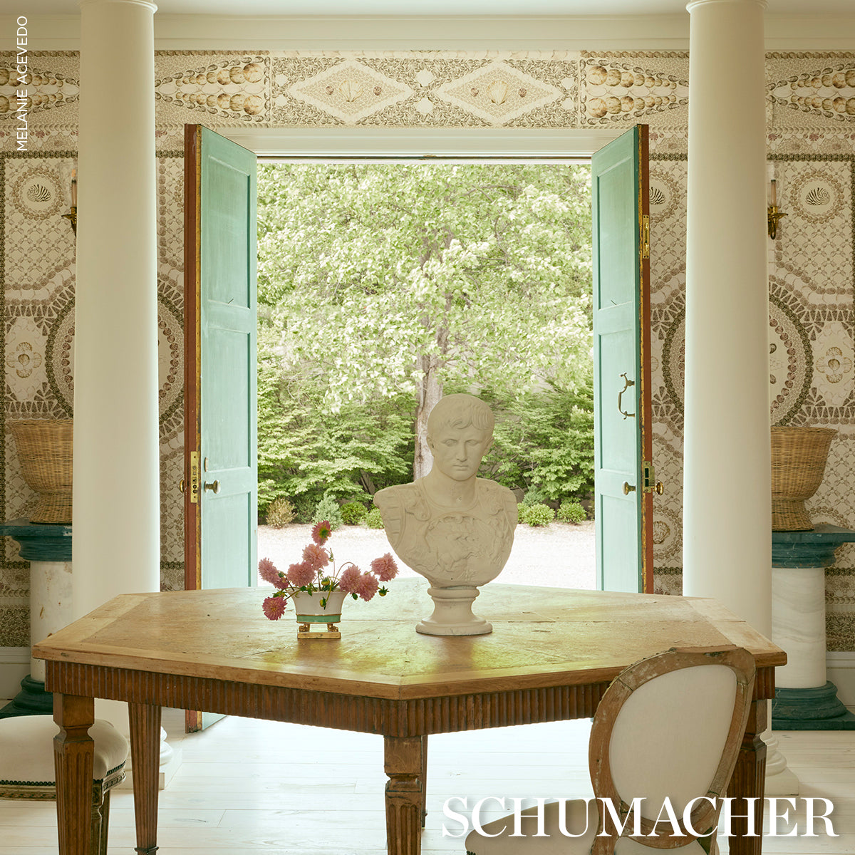 Purchase 5015161 | Shell Grotto Panel A, Sand - Schumacher Wallpaper