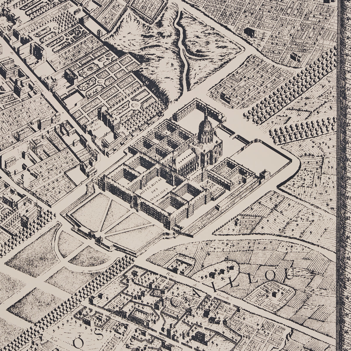 Order 511450 La Cite' Ebony On Cream by Schumacher Wallpaper