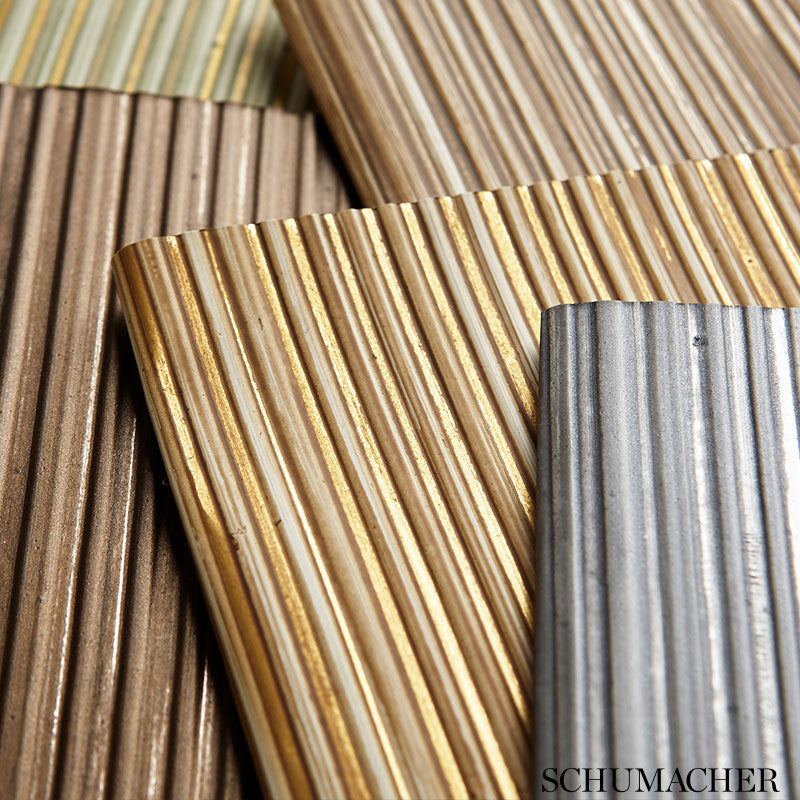 View 529904 Rimini Rib Pearl by Schumacher Wallpaper