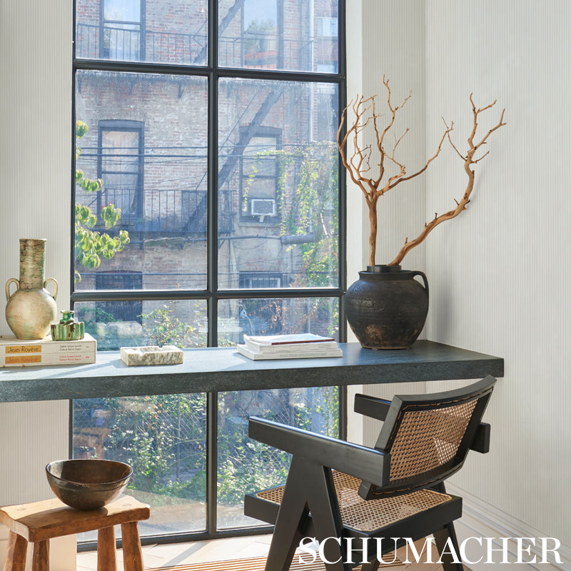 Purchase 529908 Rimini Rib Ivory by Schumacher Wallpaper