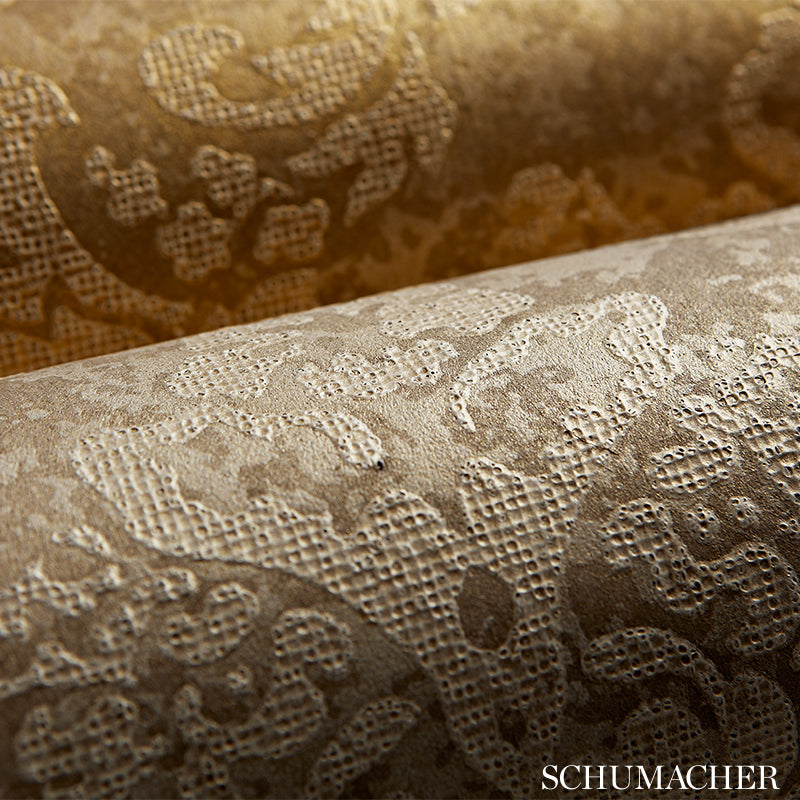 Order 529911 Damasco Metallico Gold Leaf Schumacher Wallpaper