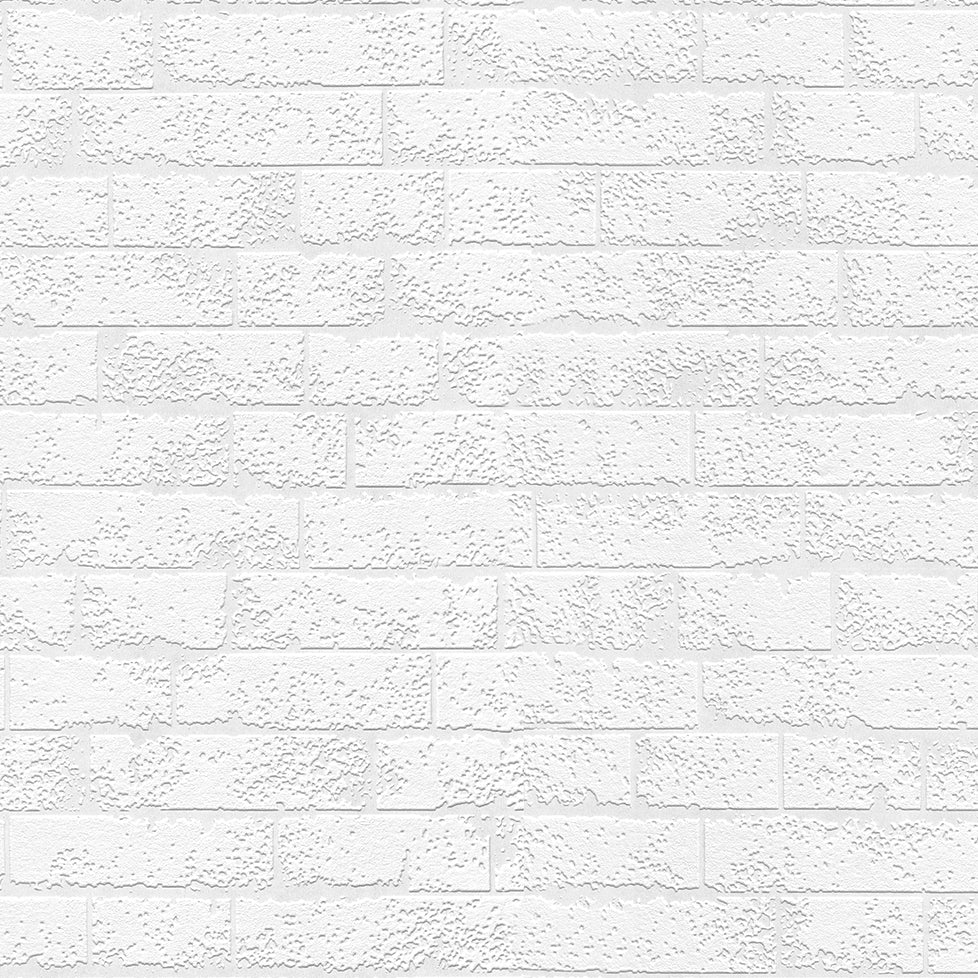 5372-10 | Industrial Brick Paintable Wallpaper, Whites - Erismann Wallpaper