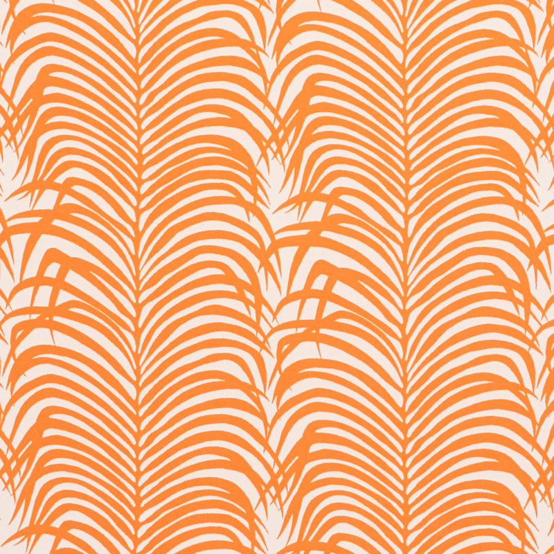73172 | Zebra Palm Indoor/Outdoor, Orange - Schumacher Fabric