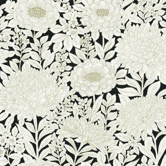 BW3923 | Wood Block Blooms, Black and White Resource Library - York Wa