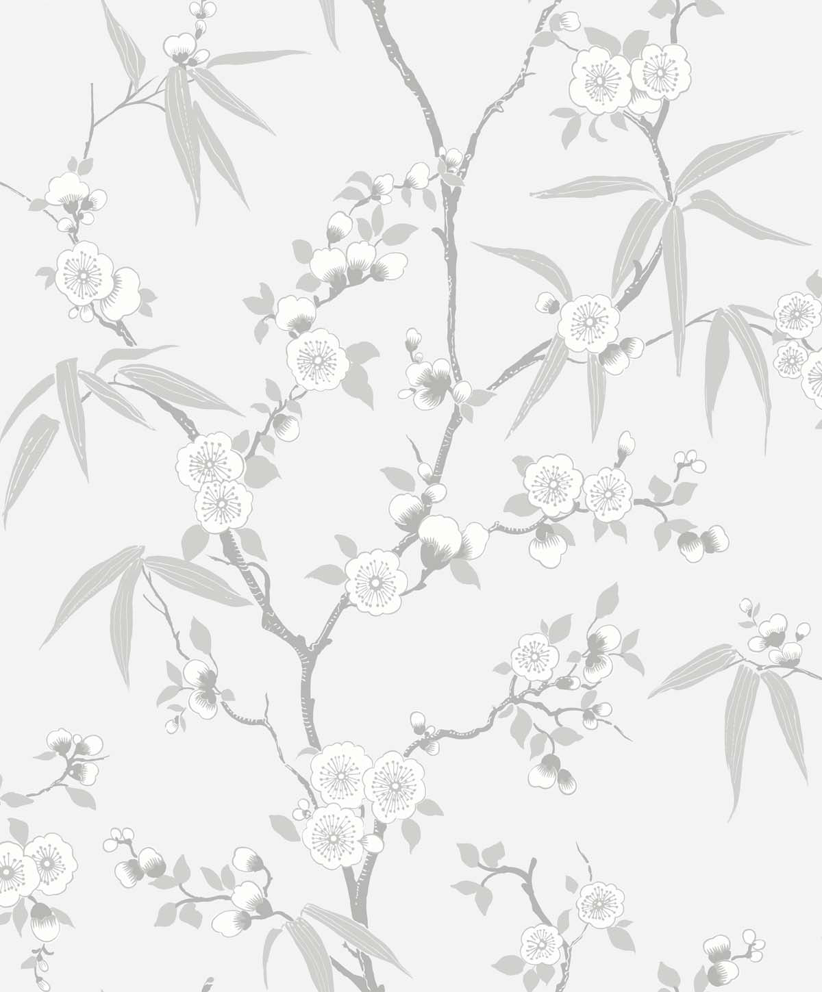 EW11108 | Floral Blossom Trail, Grey - Seabrook Designs Wallpaper