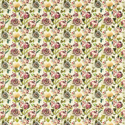 F1519-01 Paradise Autumn Botanical & Floral Clarke And Clarke Fabric