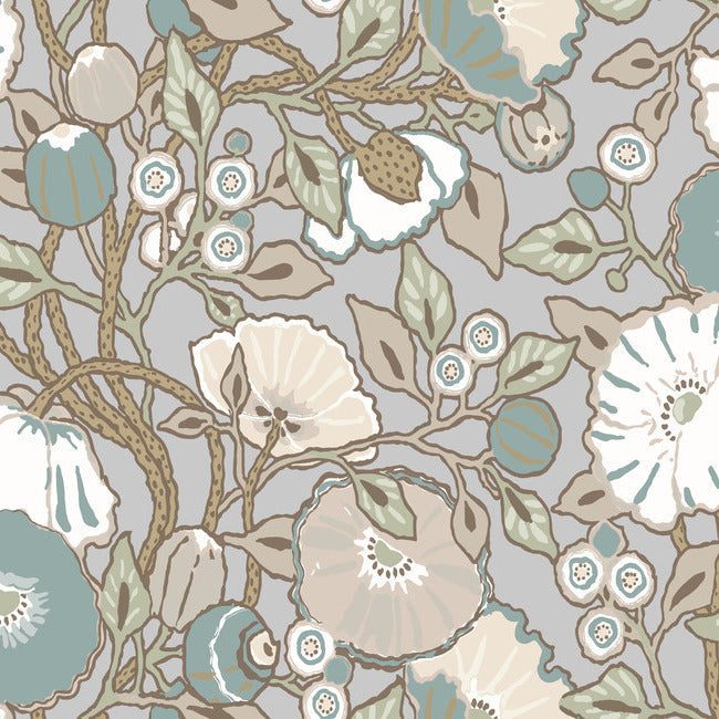 Looking GO8313 Vincent Poppies Heather Greenhouse by York Wallpaper