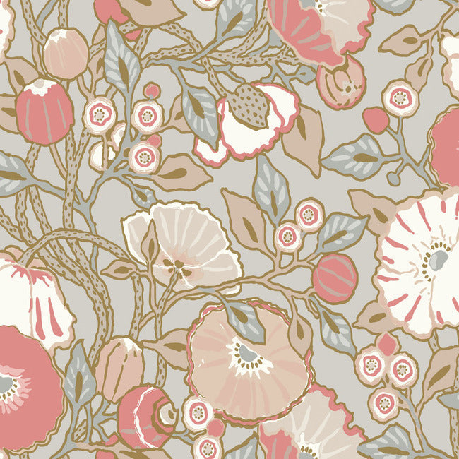 GO8314 | Vincent Poppies Dove, Greenhouse - York Wallpaper