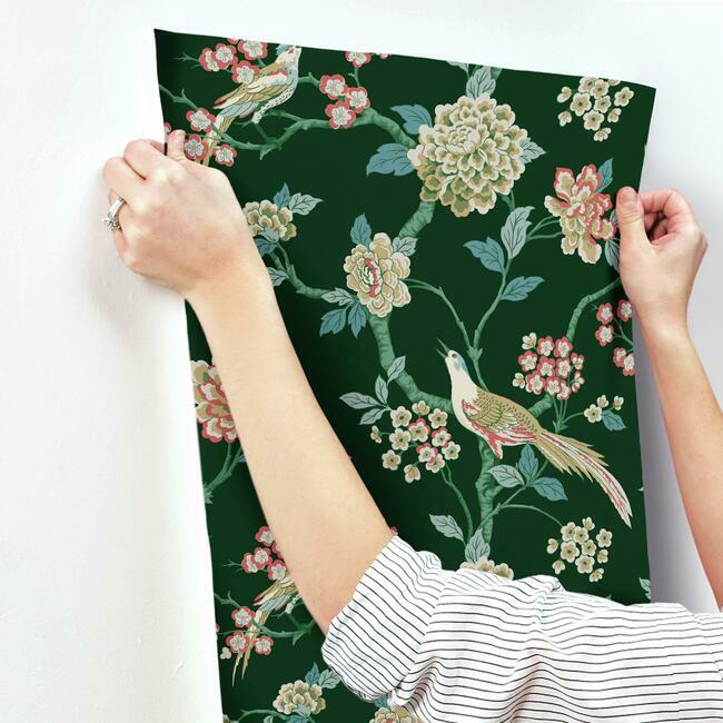 GR5931 | Grandmillennial, Fanciful Green York Wallpaper