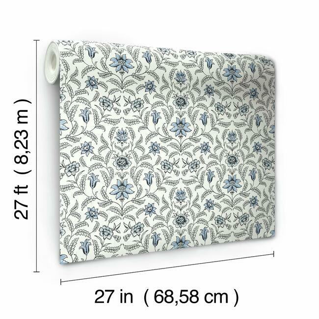 GR5981 | Grandmillennial, Vintage Blooms Blue York Wallpaper
