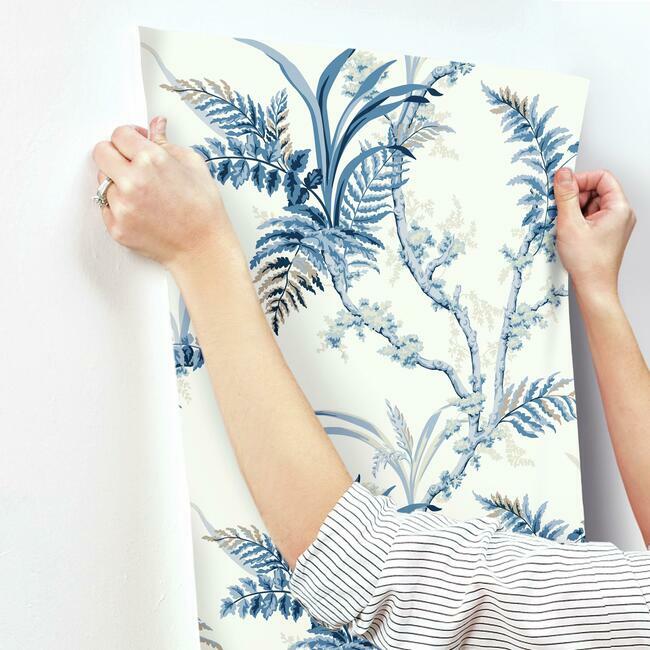 GR5994 | Grandmillennial, Enchanted Fern Blue York Wallpaper