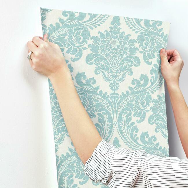 GR6025 | Grandmillennial, Tapestry Damask Teal York Wallpaper