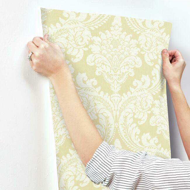 GR6027 | Grandmillennial, Tapestry Damask Yellow York Wallpaper