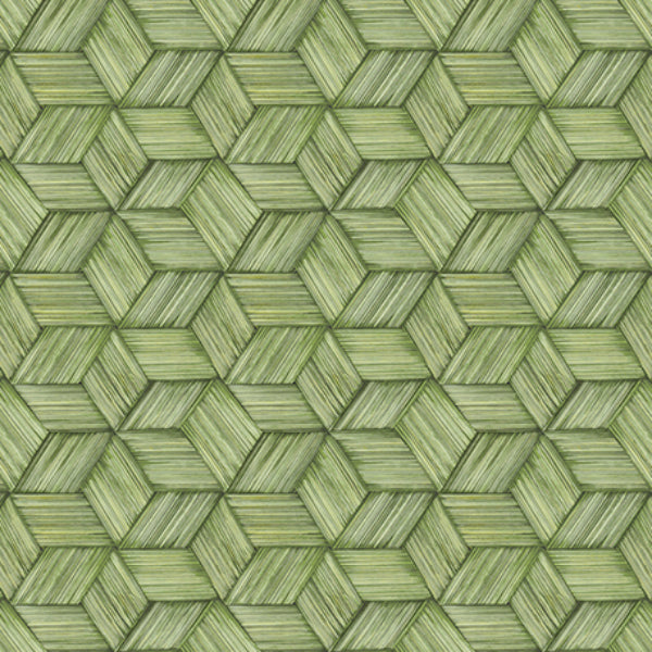 Save PS41414 Palm Springs Intertwined Green Geometric Kenneth James Wallpaper