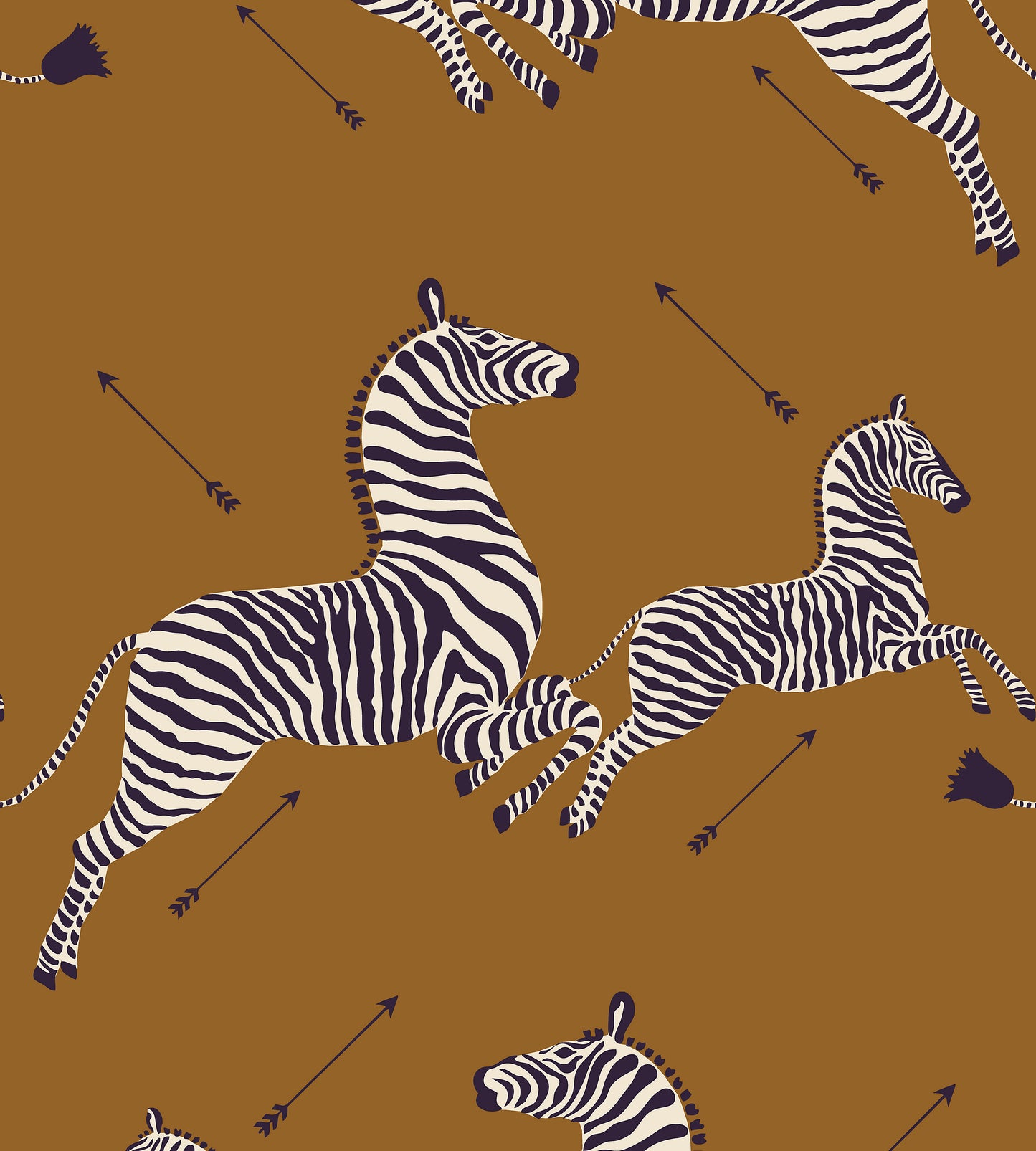 Save Scalamandre Wallpaper Pattern Sc 0003Wp81388Mv Name Zebras - Vinyl Safari Brown Bird Wallpaper
