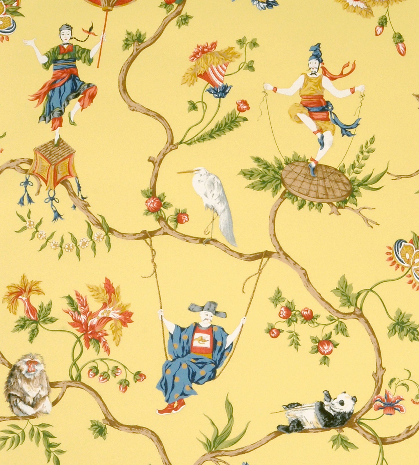 Search Scalamandre Wallpaper Pattern Sc 0003Wp81605 Name Ming Circus Multi On Pollen Bird Wallpaper