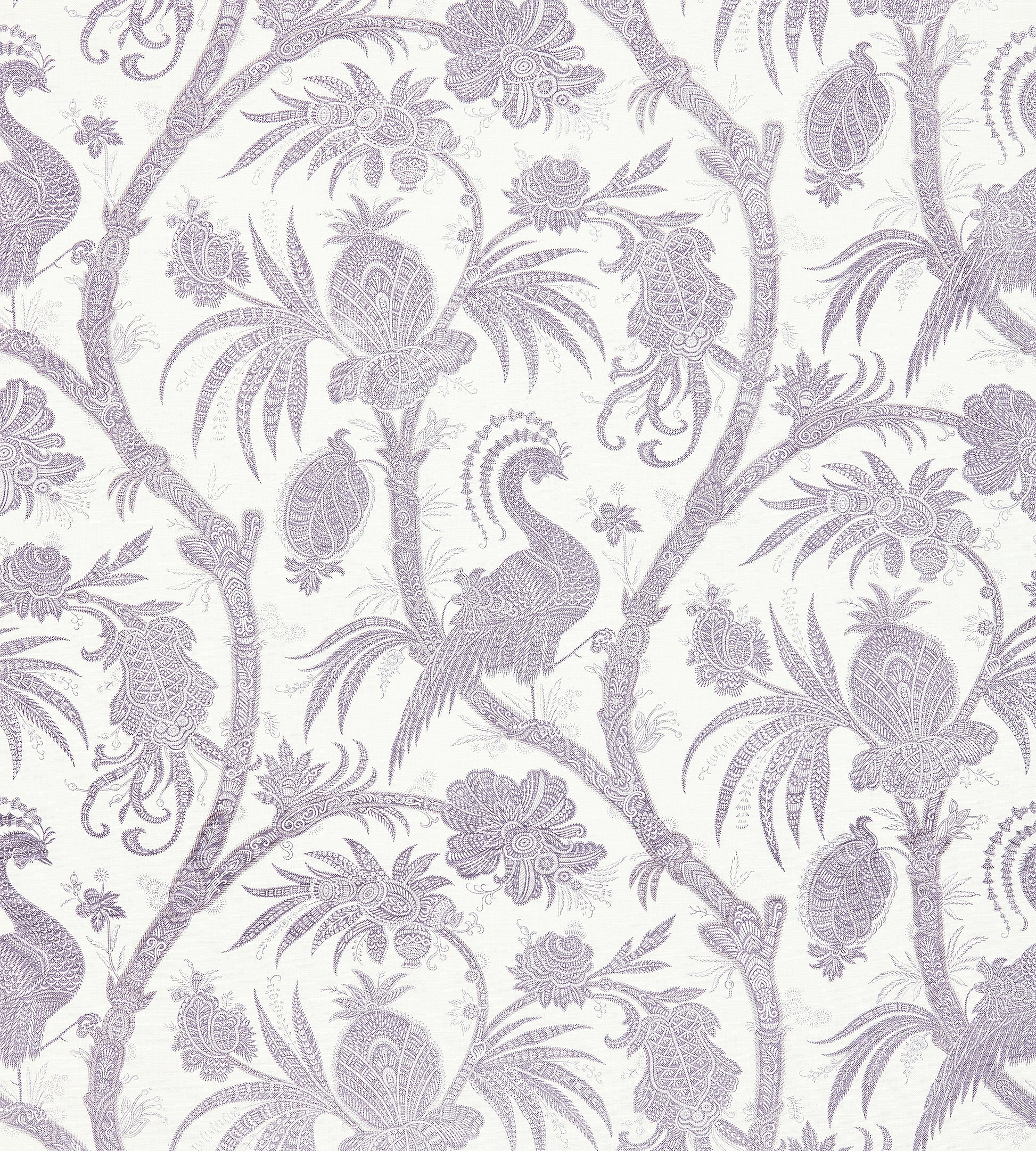 Acquire Scalamandre Wallpaper Pattern Sc 0003Wp88355 Name Balinese Peacock Lavender Bird Wallpaper