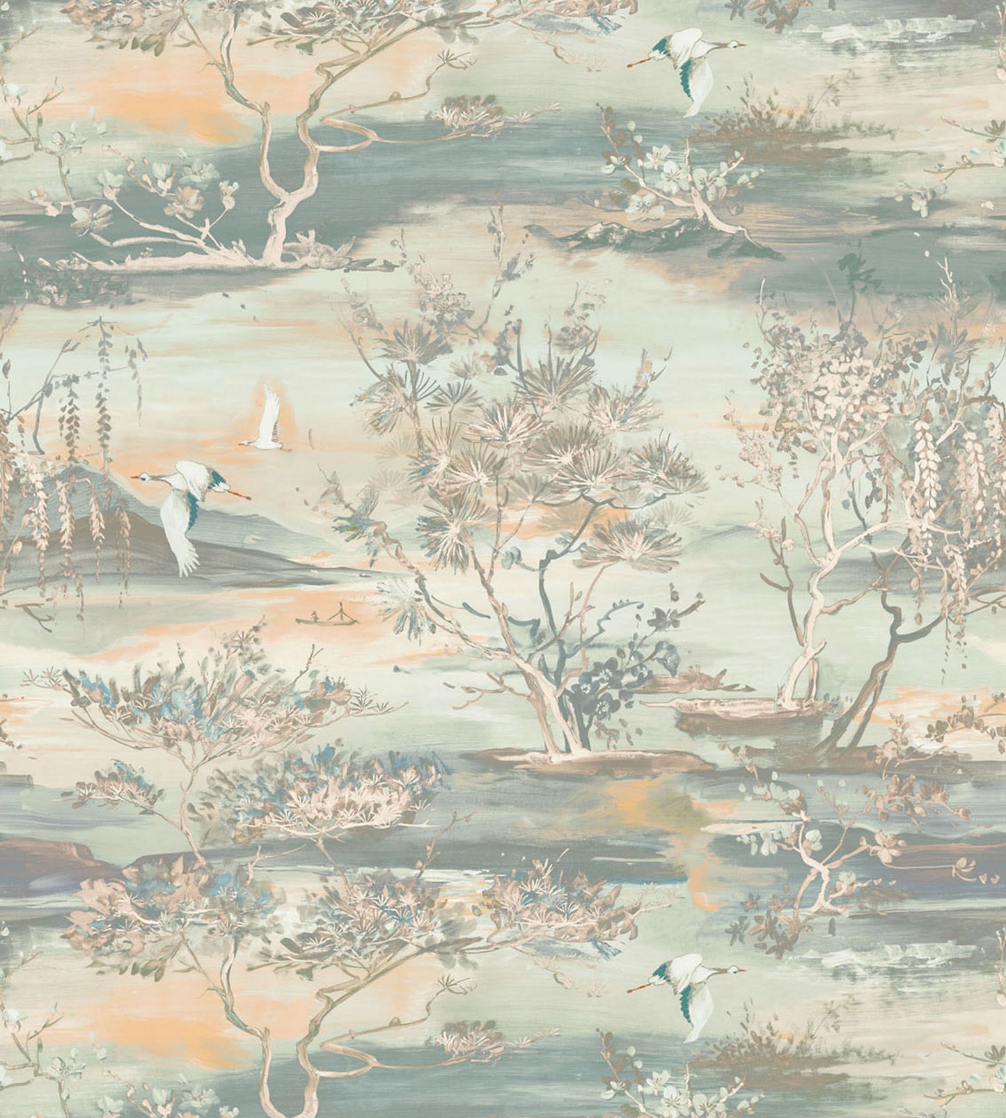 Looking Scalamandre Wallpaper Pattern Sc 0003Wp88451 Name Sagimai Aqua Bird Wallpaper