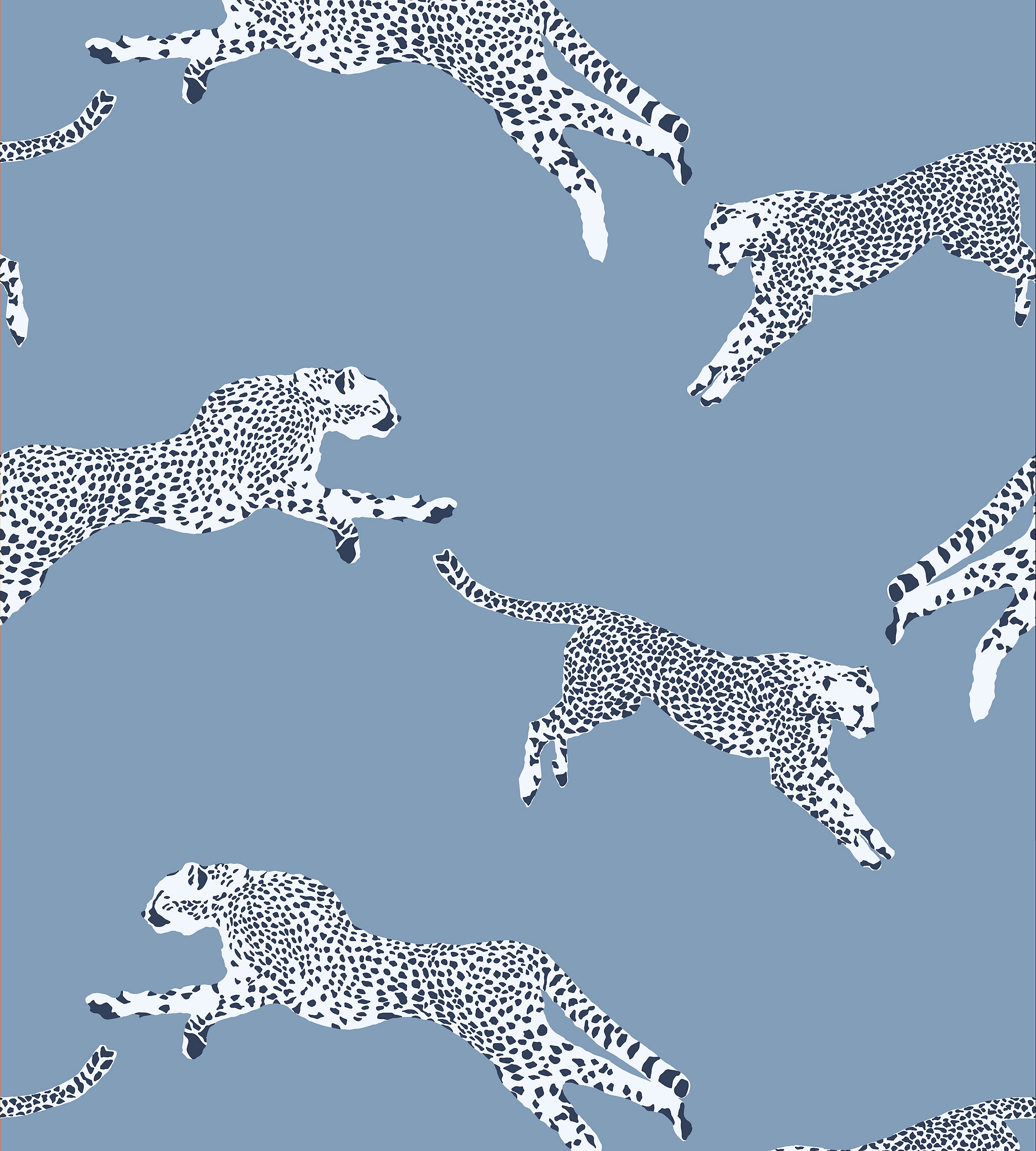 Sample - Schumacher Leaping Leopards Wallpaper in Sky