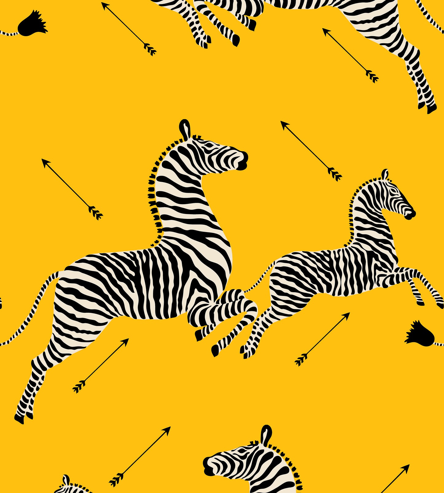 Shop Scalamandre Wallpaper Pattern Sc 0006Wp81388Mv Name Zebras - Vinyl Yellow Bird Wallpaper