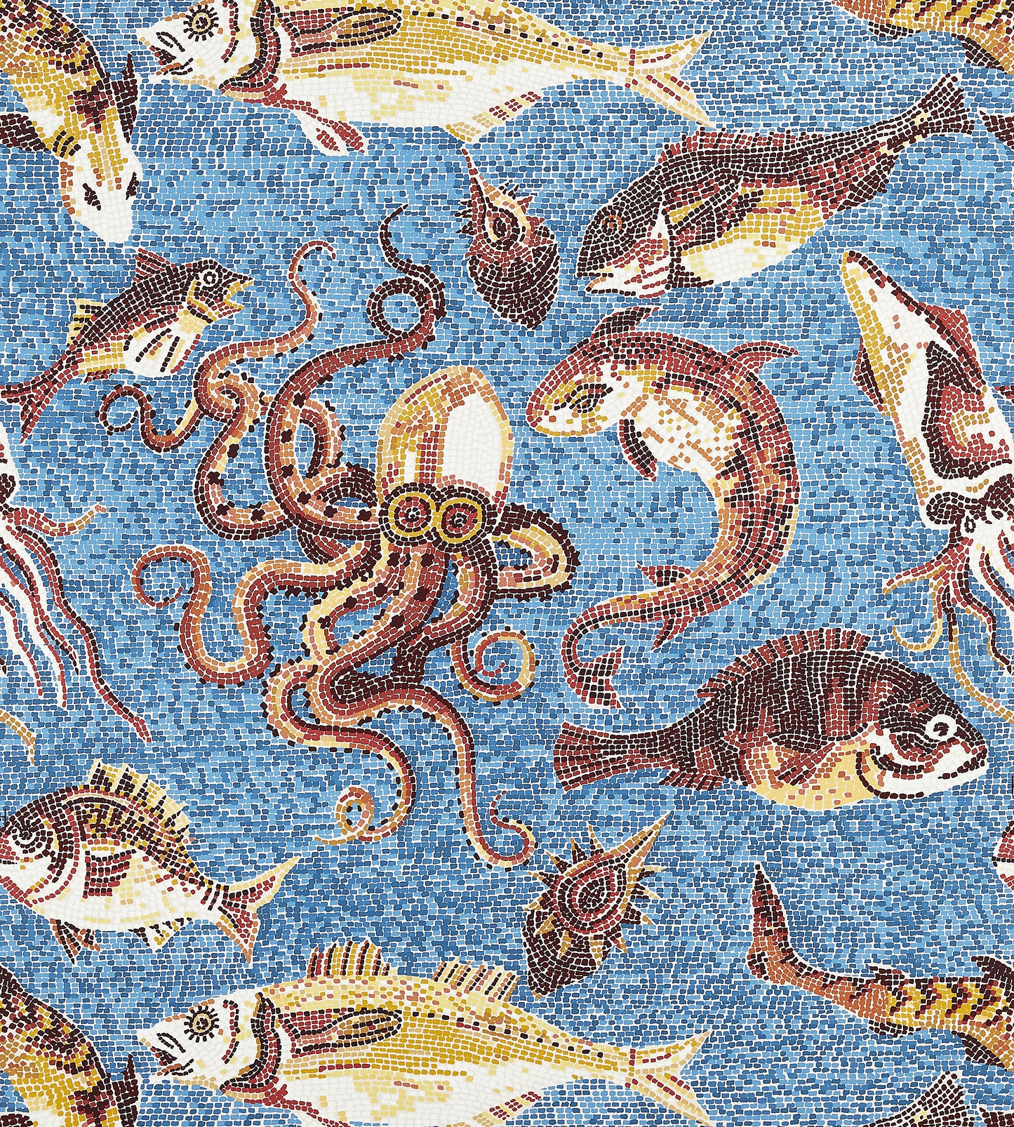 Select Scalamandre Wallpaper Pattern Sc 0006Wp81545 Name Mikonos Rust & Blue Bird Wallpaper