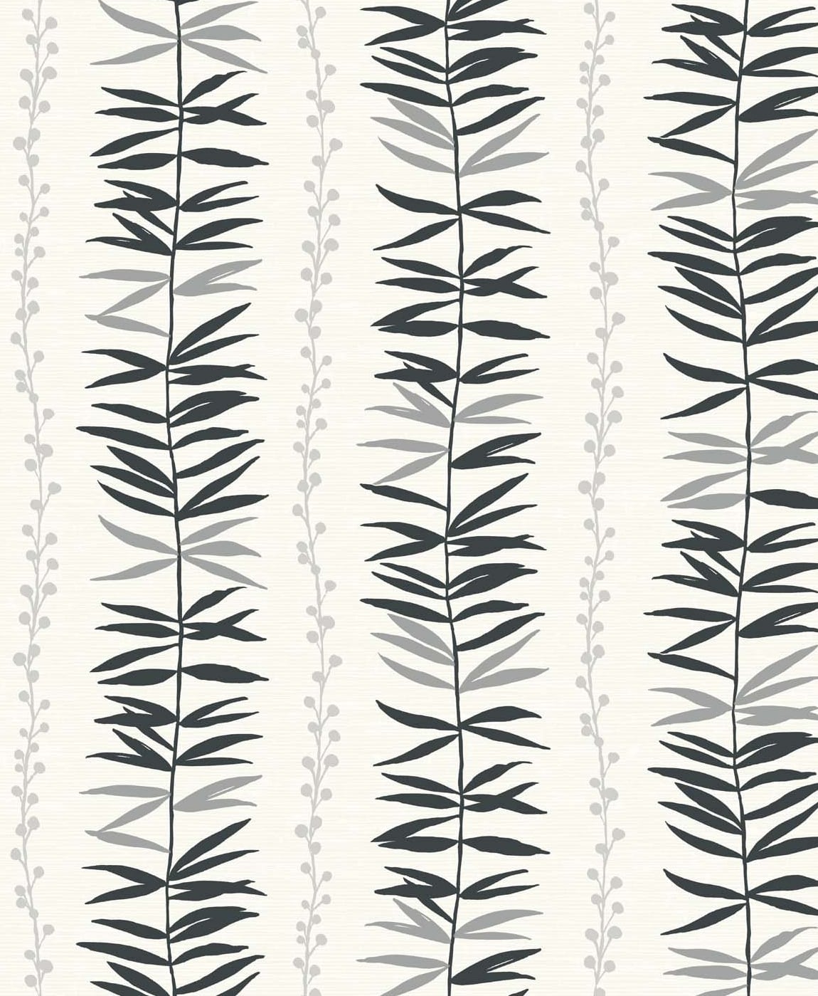 SL80500 | Summer Garland , Black - Seabrook Designs Wallpaper