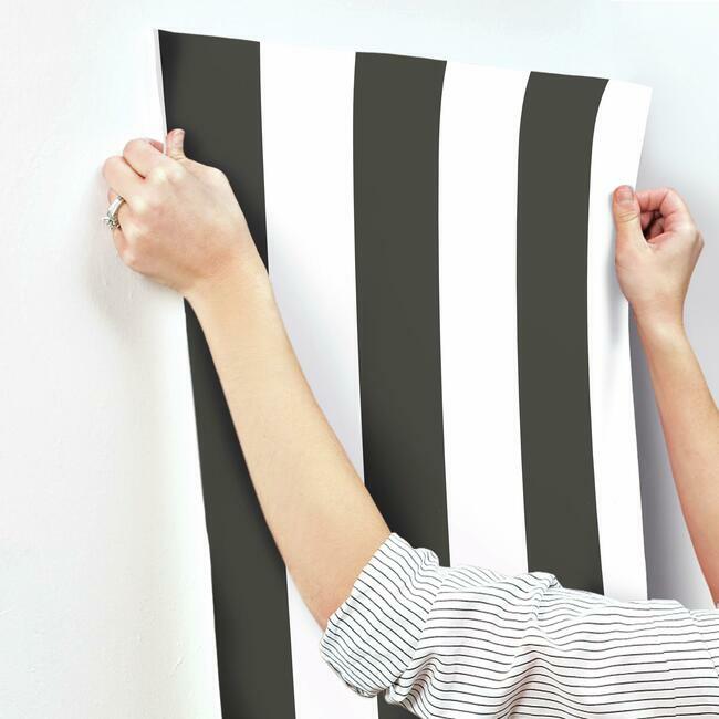 ST5691 Awning Stripe Wallpaper Black Waters Edge1 ; ST5691 Awning Stripe Wallpaper Black Waters Edge2 ; ST5691 Awning Stripe Wallpaper Black Waters Edge3 ; ST5691 Awning Stripe Wallpaper Black Waters Edge4 ; ST5691 Awning Stripe Wallpaper Black Waters Edge5