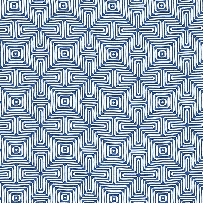 Purchase sample of 65320 Amazing Maze, Ocean by Schumacher Fabric