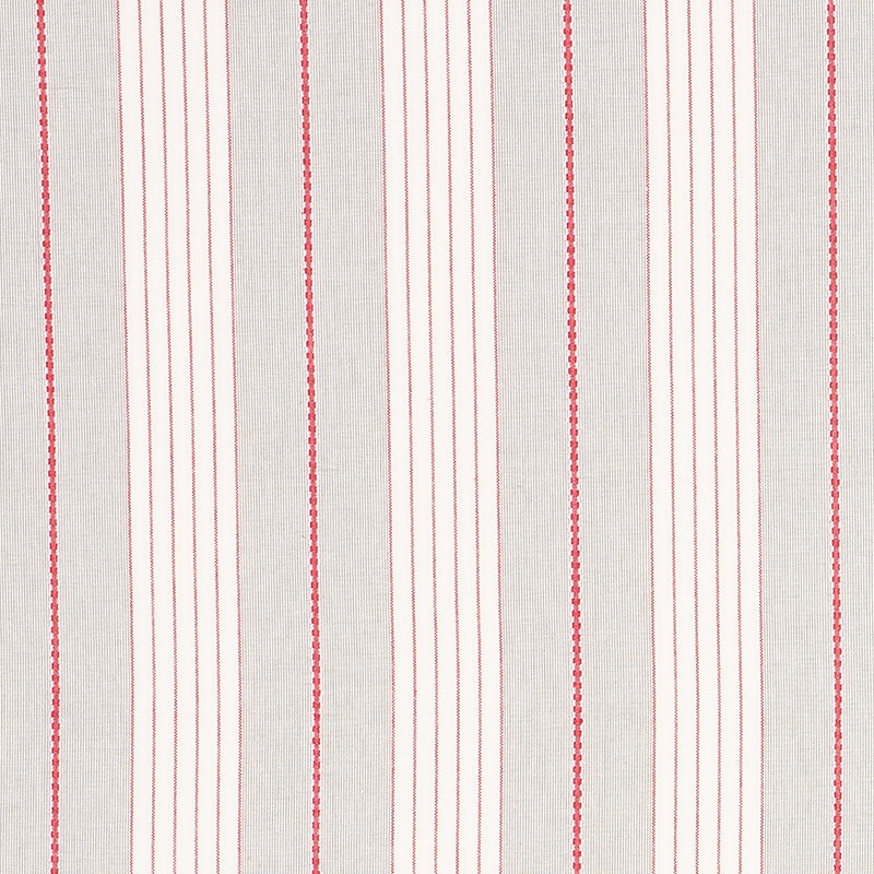 Purchase sample of 71373 Audrey Stripe, Grey Red by Schumacher Fabric