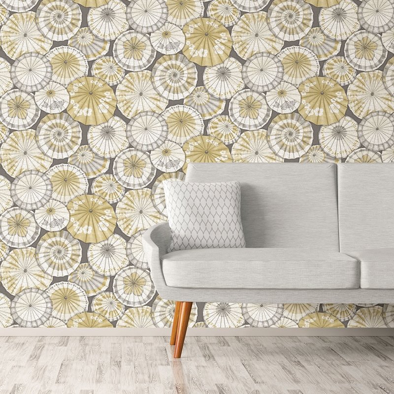Search 2764-24358 Mikado Ochre Parasol Mistral A-Street Prints Wallpaper