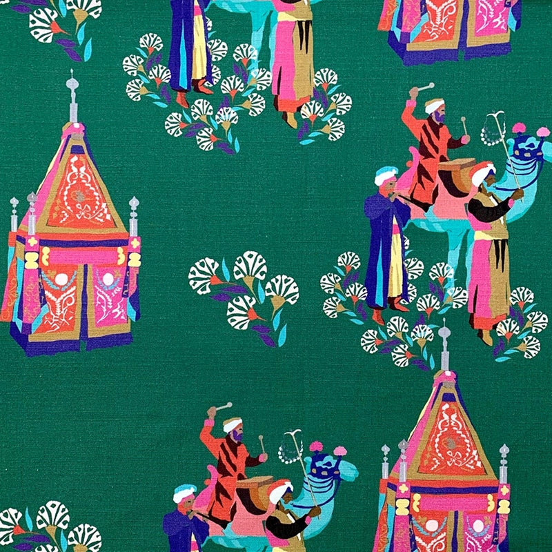 Find 8578 Tripmen Carny Green Novelty Multipurpose Magnolia Fabric