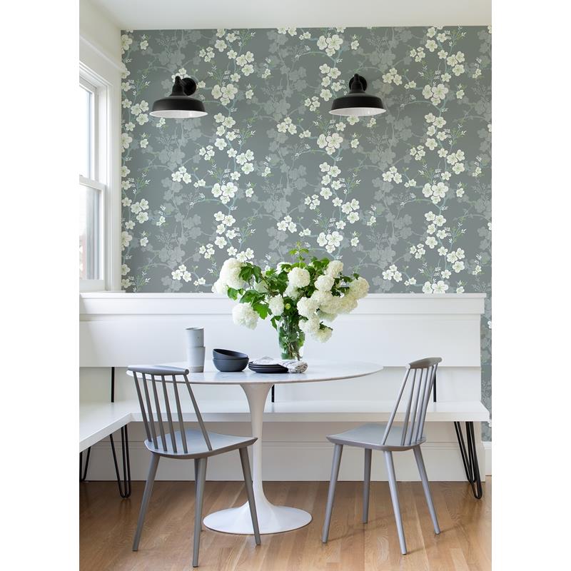 Buy 2973-90108 Daylight Nicolette Grey Floral Trail Grey A-Street Prints Wallpaper