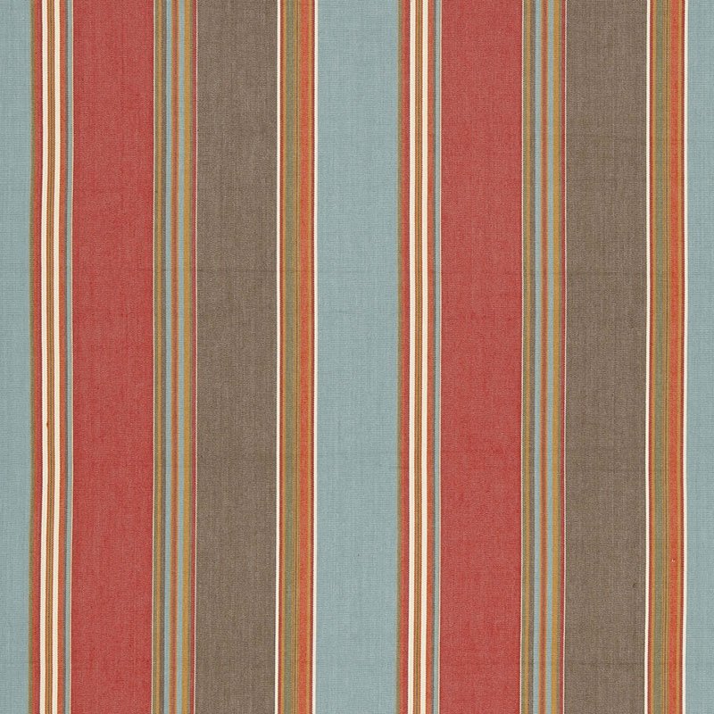 Purchase sample of 66000 Addison Cotton Stripe, Red Earth by Schumacher Fabric