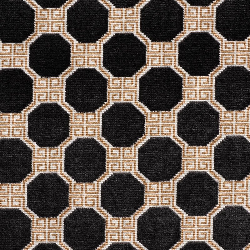 Purchase sample of 72795 Octavia Velvet, Onyx by Schumacher Fabric