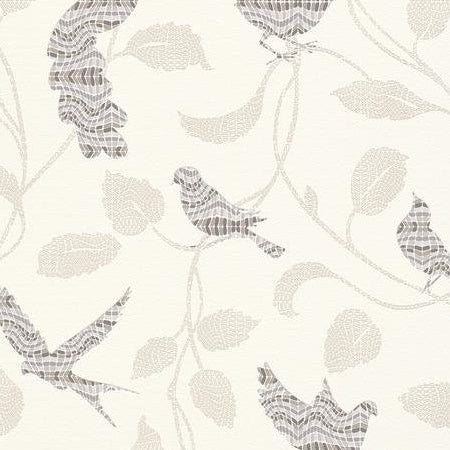 Save 721744 Funky Flair Beige Birds by Washington Wallpaper