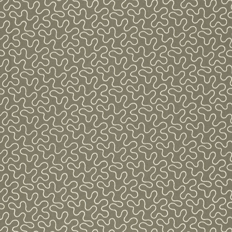 Purchase sample of 67602 Meander Embroidery, Peat by Schumacher Fabric