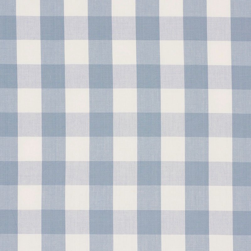 Purchase sample of 63048 Camden Cotton Check, Sky by Schumacher Fabric