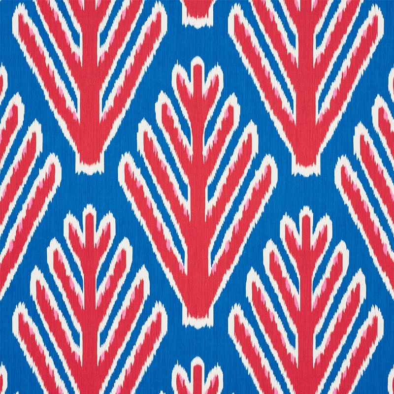 Purchase sample of 178561 Bodhi Tree, Blue & Red by Schumacher Fabric