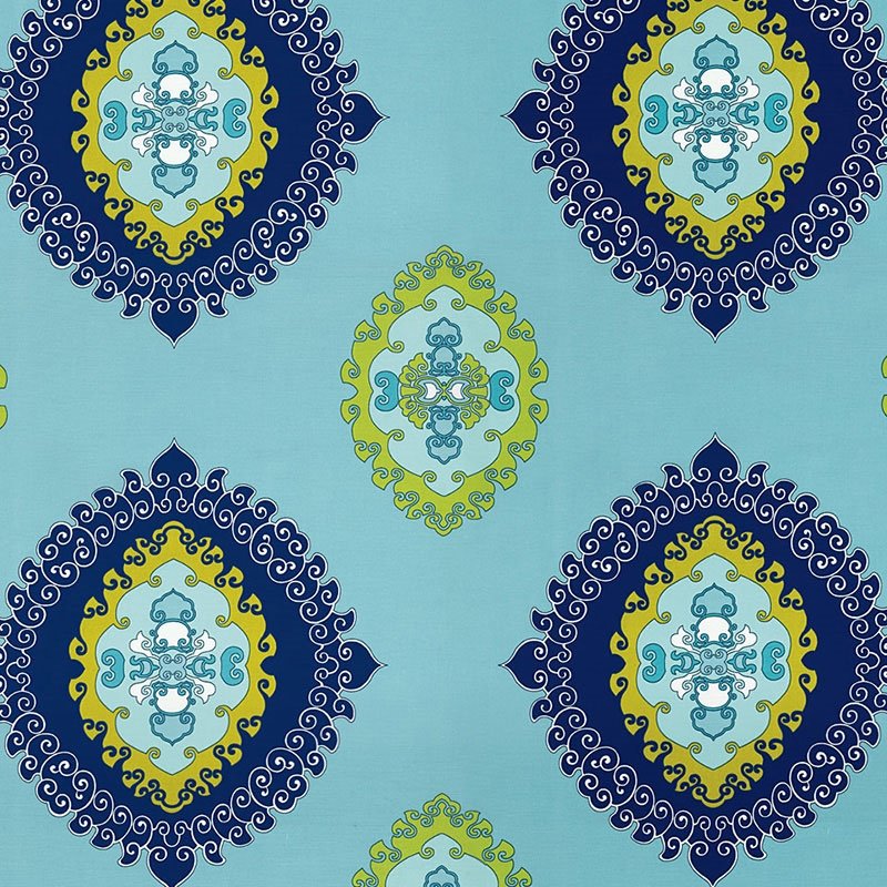 Purchase sample of 174320 Super Paradise Print, Pool by Schumacher Fabric
