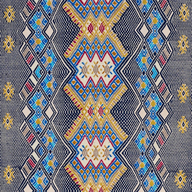 Purchase sample of 79260 Kaya Hand Woven Brocade, Blue by Schumacher Fabric
